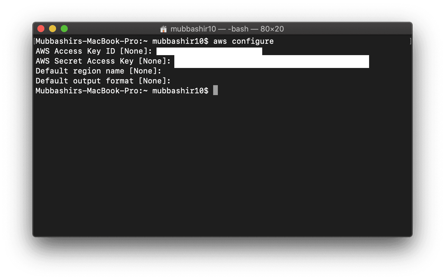 Configure AWS CLI with AWS Access Key