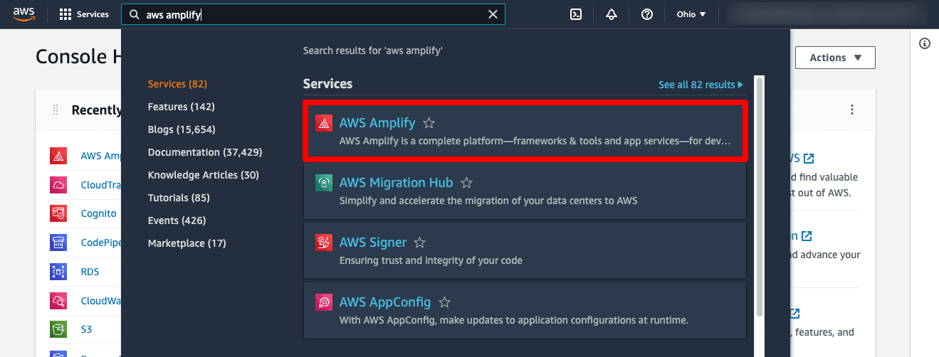 AWS Amplify from AWS Console