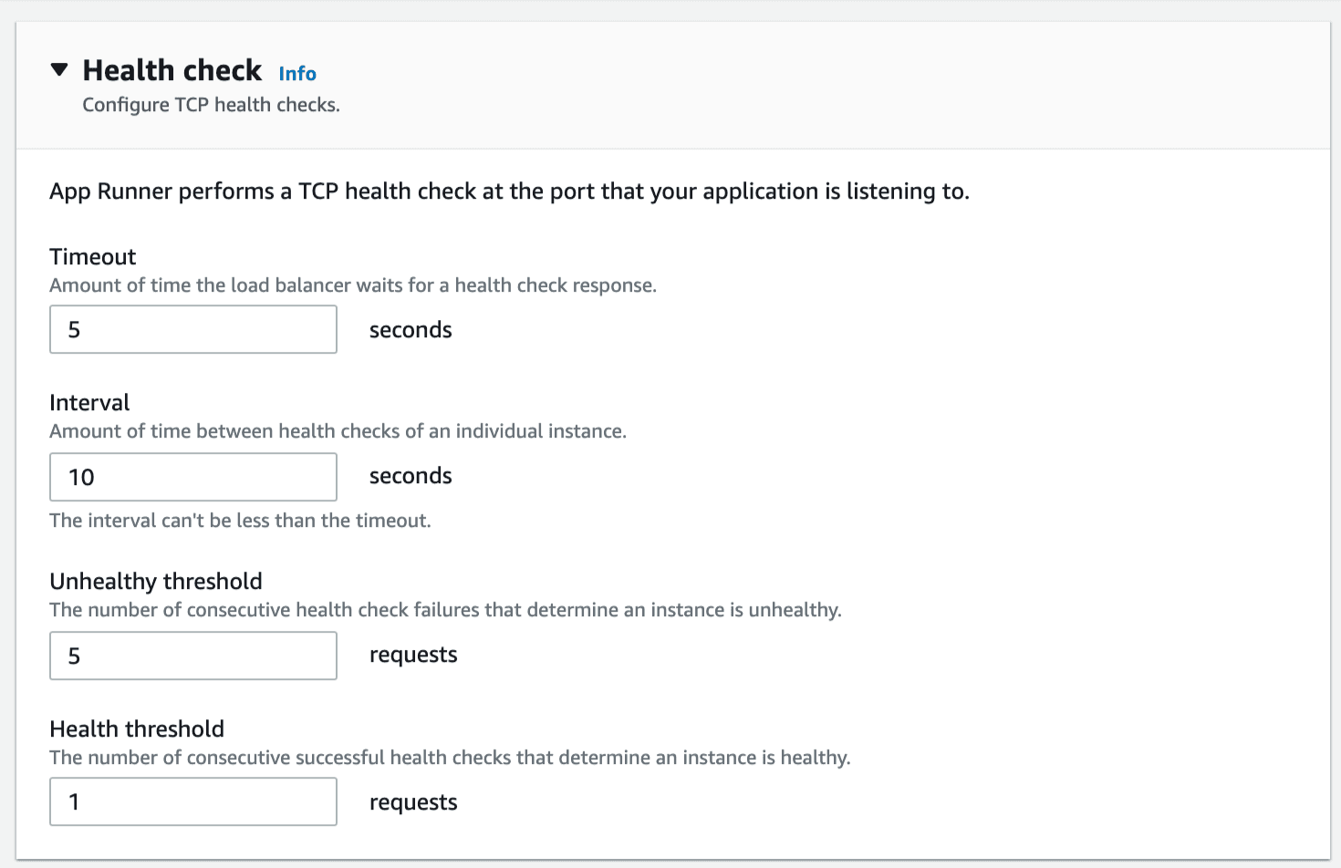 AWS App Runner Health Checks