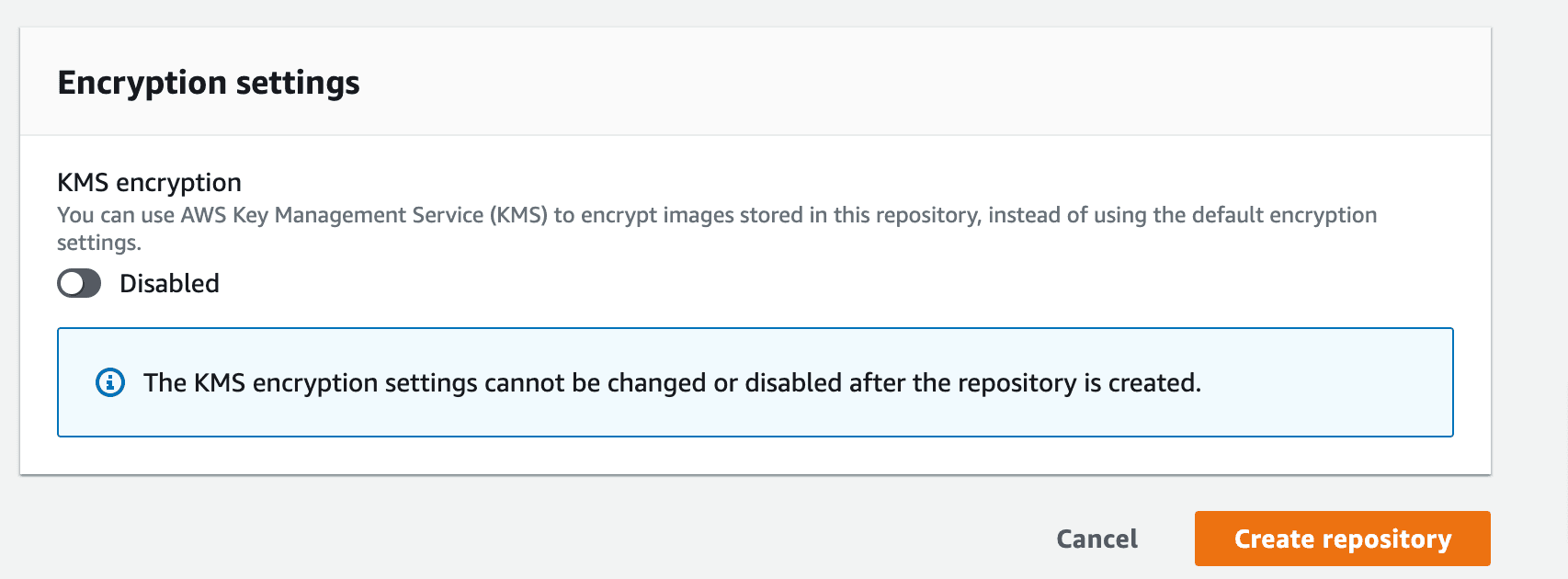 AWS ECR Create Repository