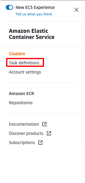 AWS ECS Task Definition