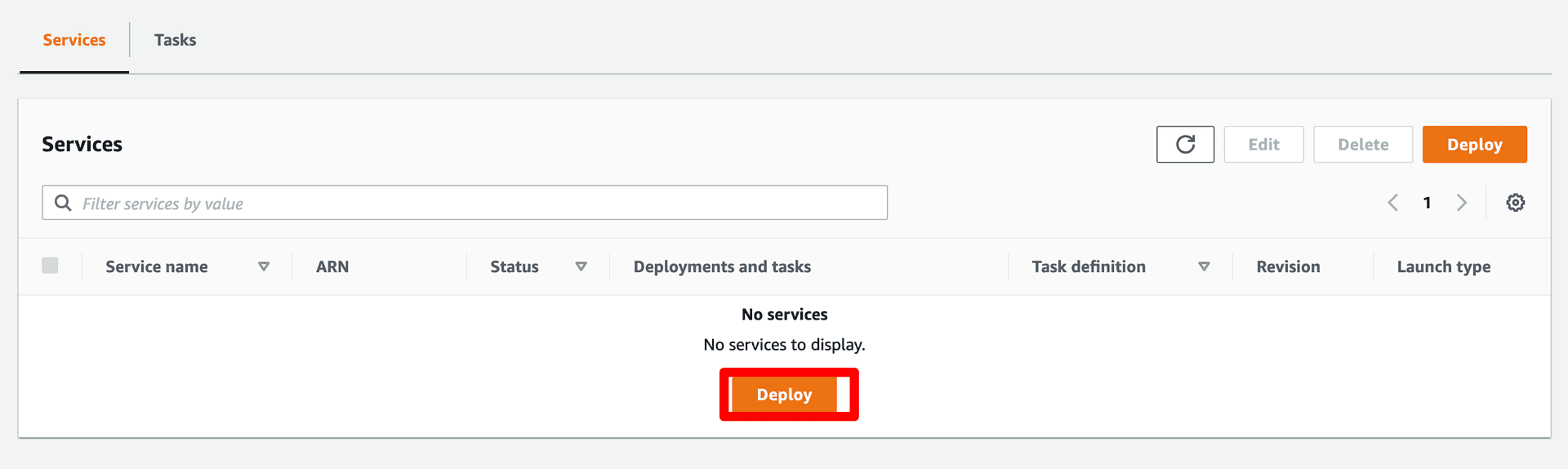 Create a service in AWS ECS